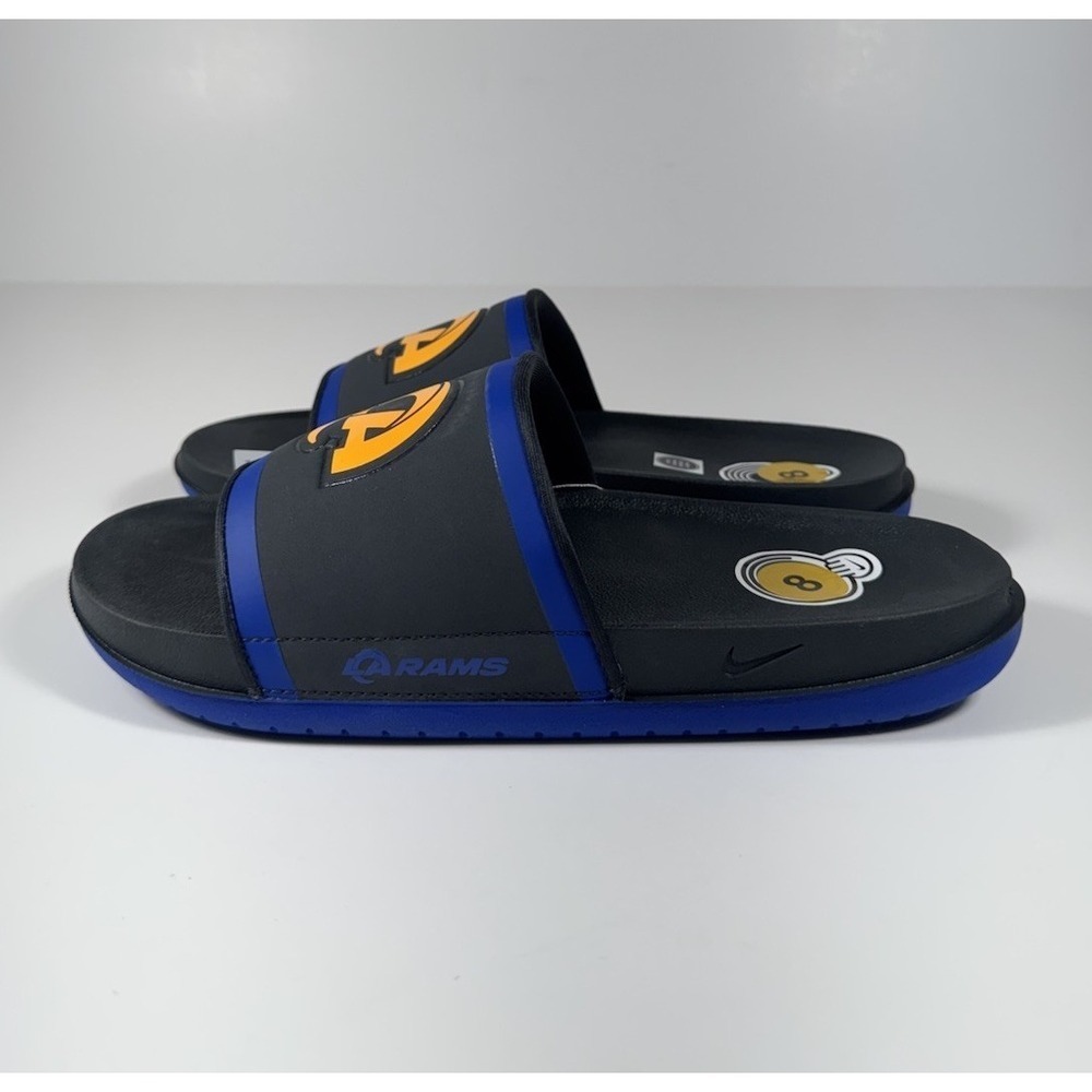 NIKE Offcourt LA Rams NFL Slides Sandals Blue Black Men's Sz 8 *NEW* DD0556-002 - Picture 3 of 7